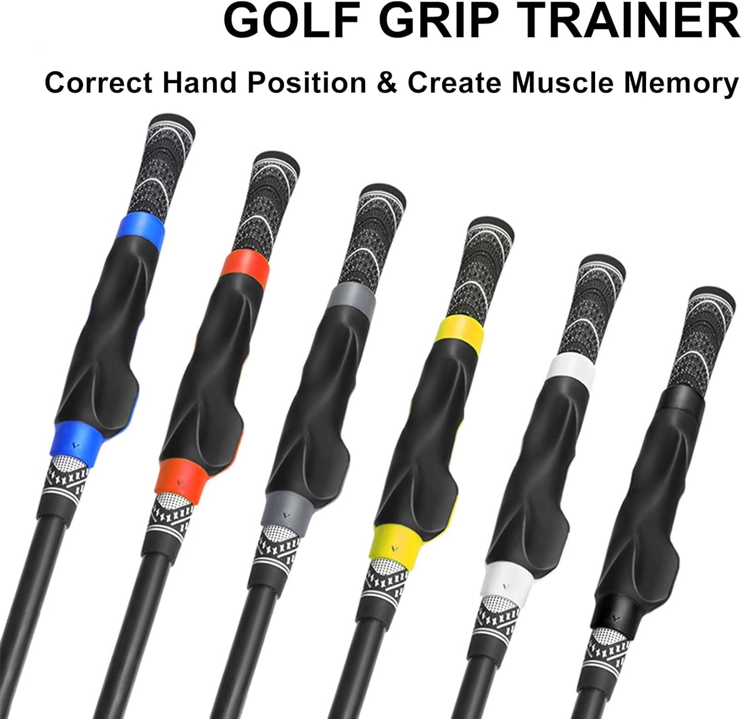 Golf Grip Trainer, Right or Left Handed Golf Training Aid for All Levels of Golfers - 2 Pack