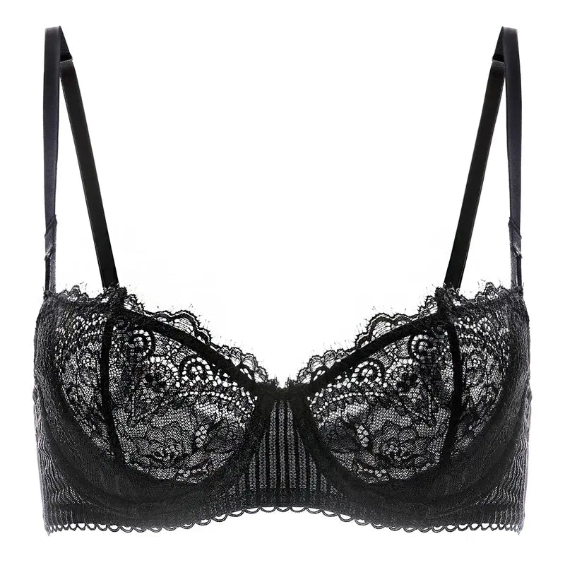 Unlined Lace Balconette Bra Natural Lift Underwire Support