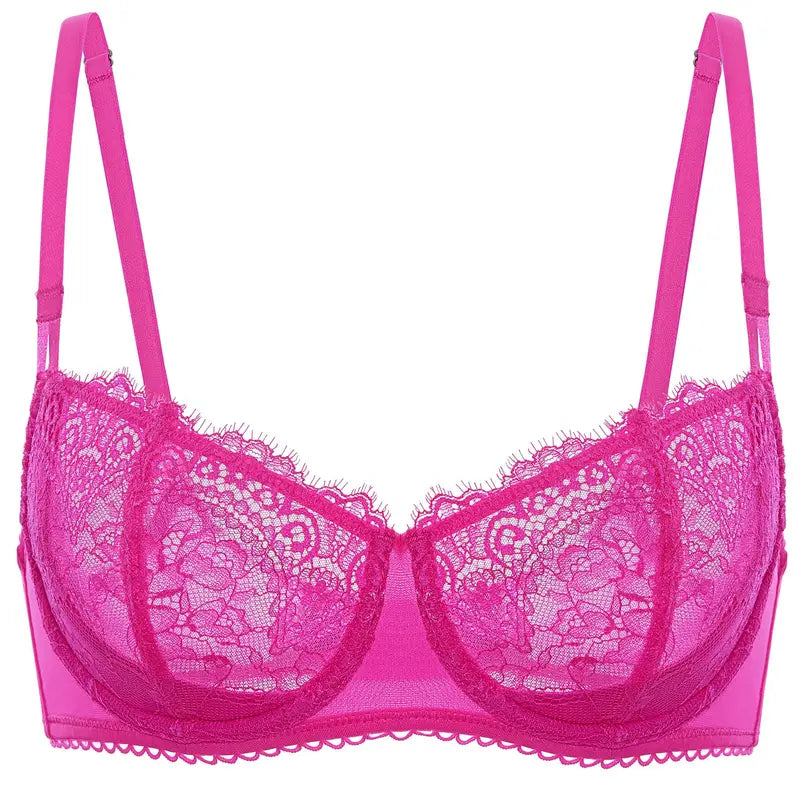 Unlined Lace Balconette Bra Natural Lift Underwire Support