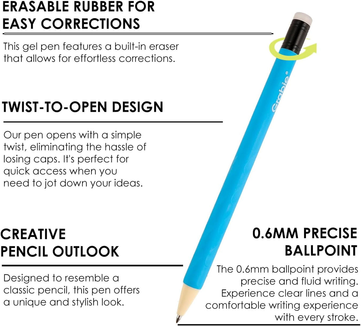 Write, Erase & Rewrite Effortlessly with 0.6mm Erasable Gel Pens