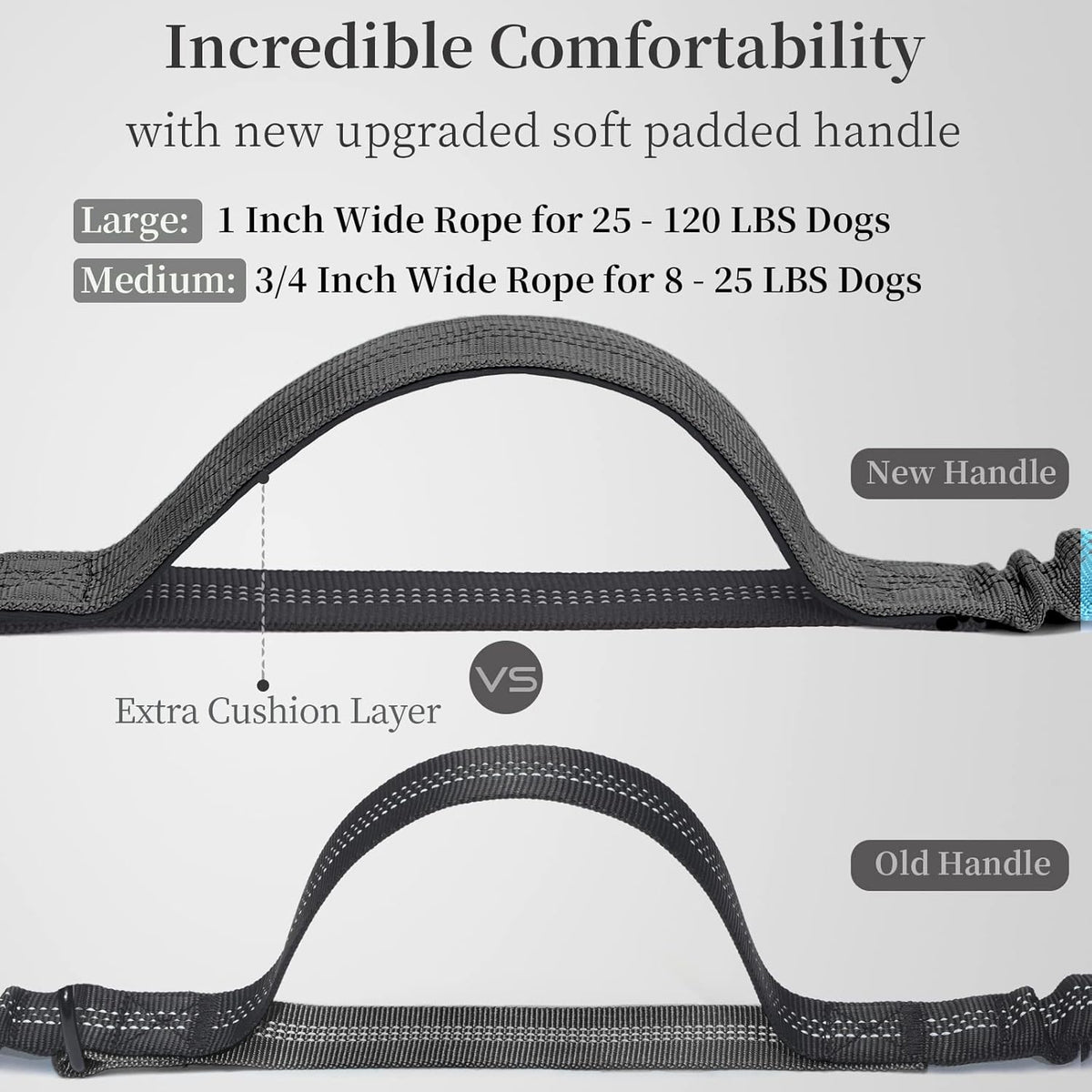 Hands-Free Bungee Dog Leash with Detachable Zipper Pouch