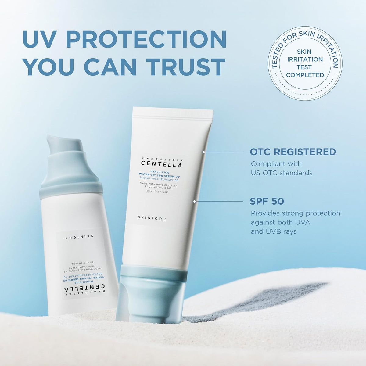 Water-Fit Centella Sun Serum SPF 50 – Hydrating Broad Spectrum Daily Sunscreen
