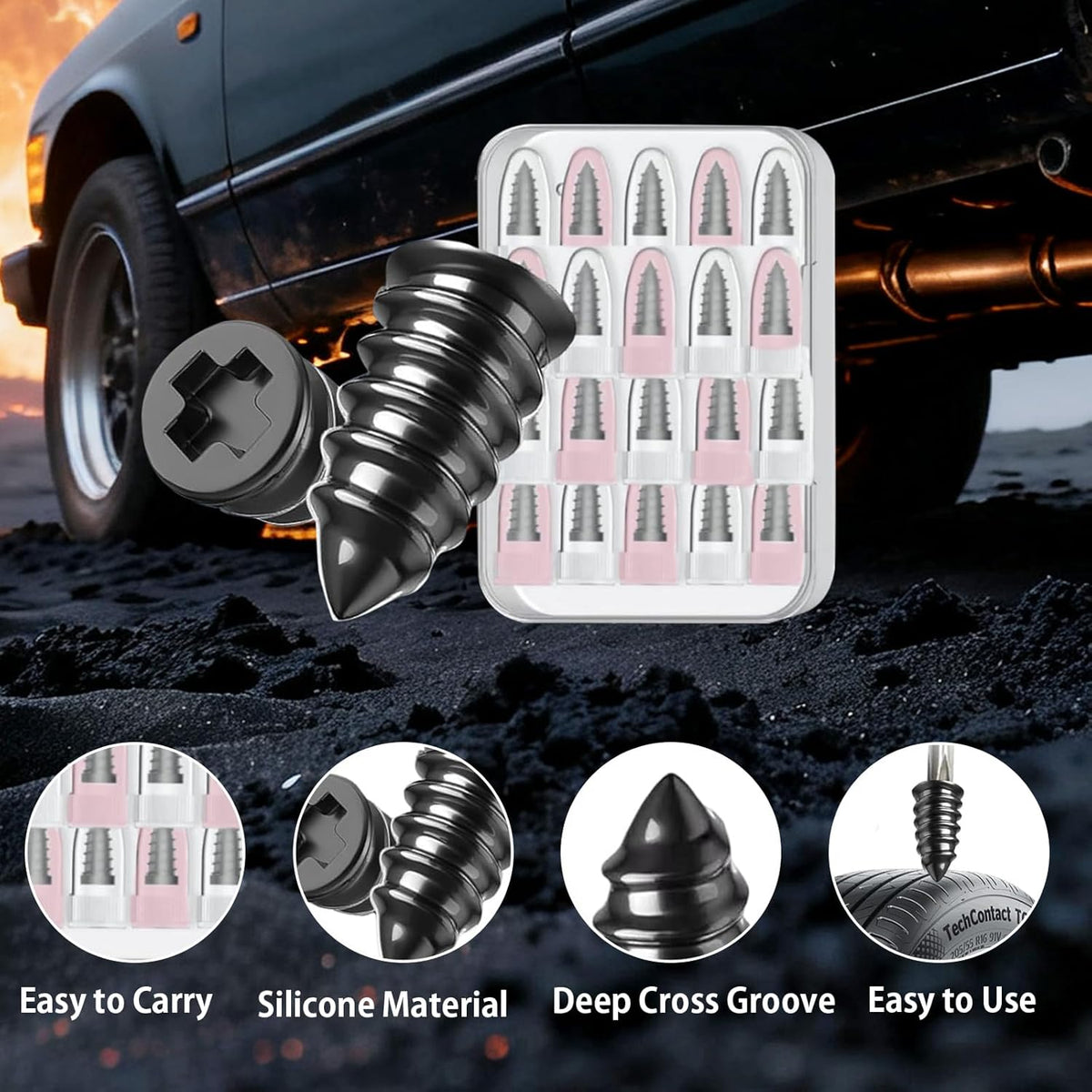 60 PCS The 10-Second Tire Fix. No Jack Required