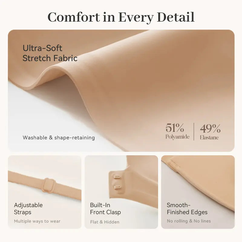 ๐ BUY 1 GET 1 FREE - Seamless Front-Closure Strapless Push-Up Lift Bra