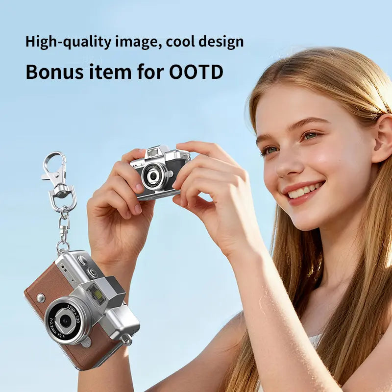 Ultra-Compact Retro Pocket Camera with 180° Flip Selfie Screen