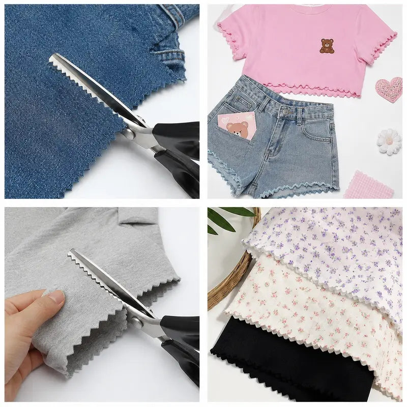 Ultra-Sharp Stainless Steel Pinking Shears for Clean Decorative Edges & Fray-Free Fabrics