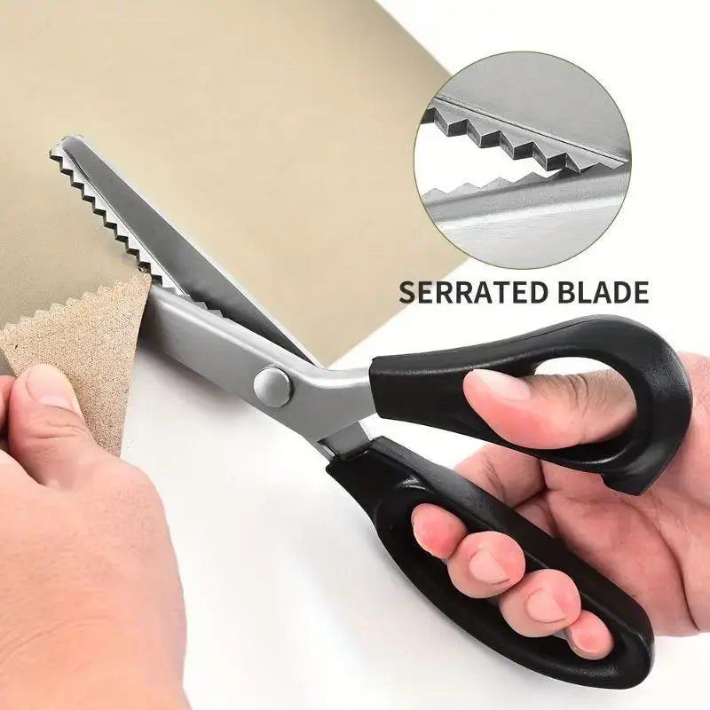 Ultra-Sharp Stainless Steel Pinking Shears for Clean Decorative Edges & Fray-Free Fabrics