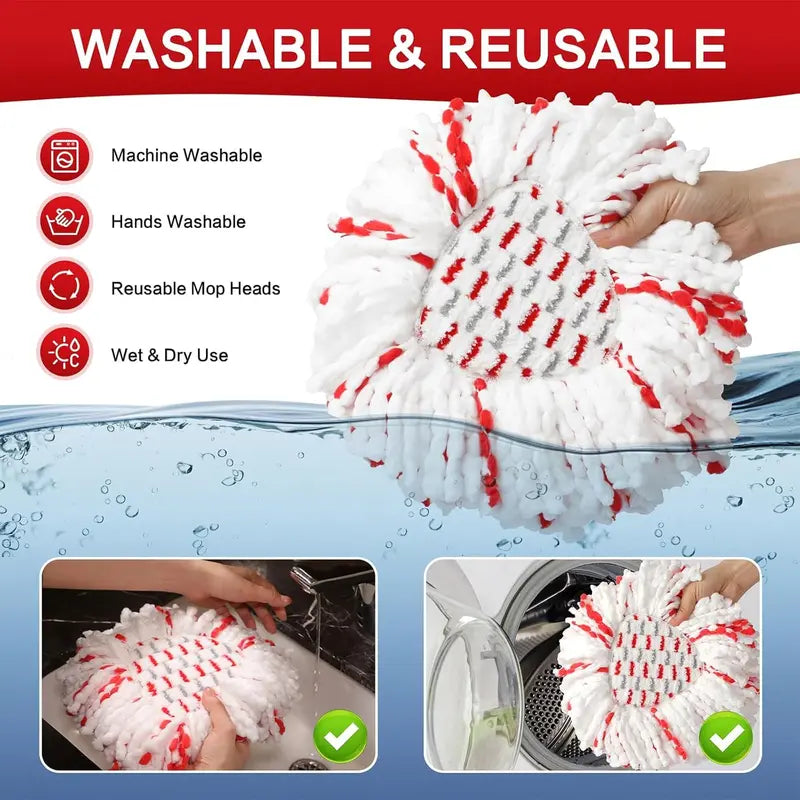 ๐ BUY 1 GET 1 FREE - Deep-Cleaning Microfiber Spin Mop Head Replacements