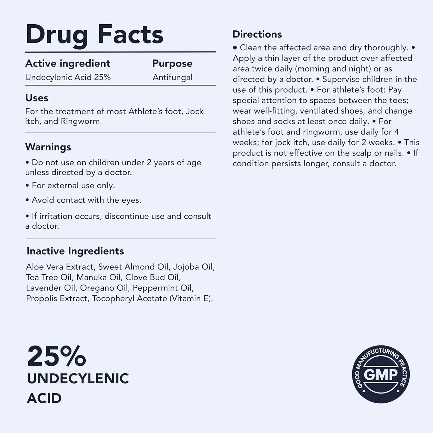 Eliminate Fungal Infections with Maximum Strength 25% Undecylenic Acid