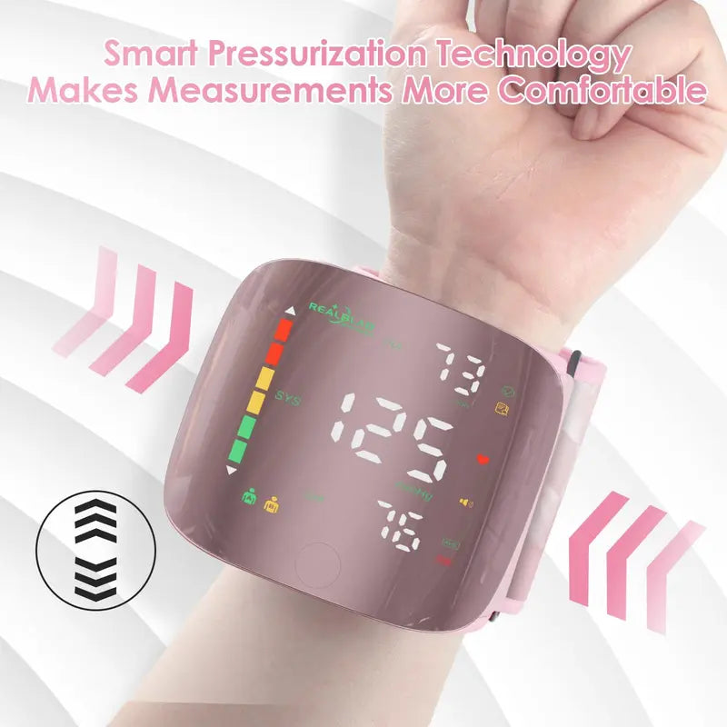 Portable Wrist Blood Pressure Monitor with Smart Voice Broadcast