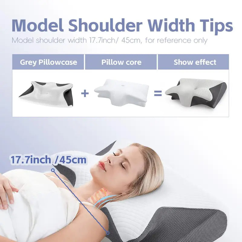 Ergonomic Cervical Contour Memory Foam Pillow for Neck & Shoulder Pain Relief