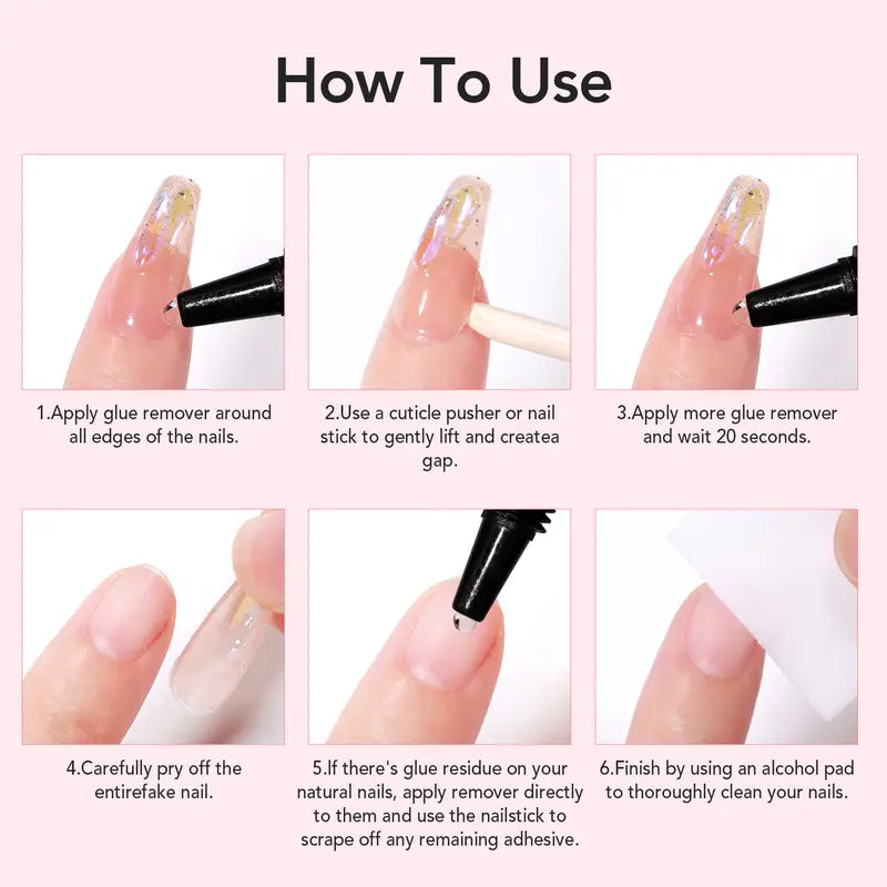 Ultra-Strong Air-Dry Nail Glue & Gentle Remover Set