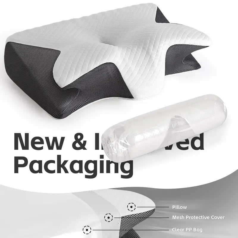 Ergonomic Cervical Contour Memory Foam Pillow for Neck & Shoulder Pain Relief