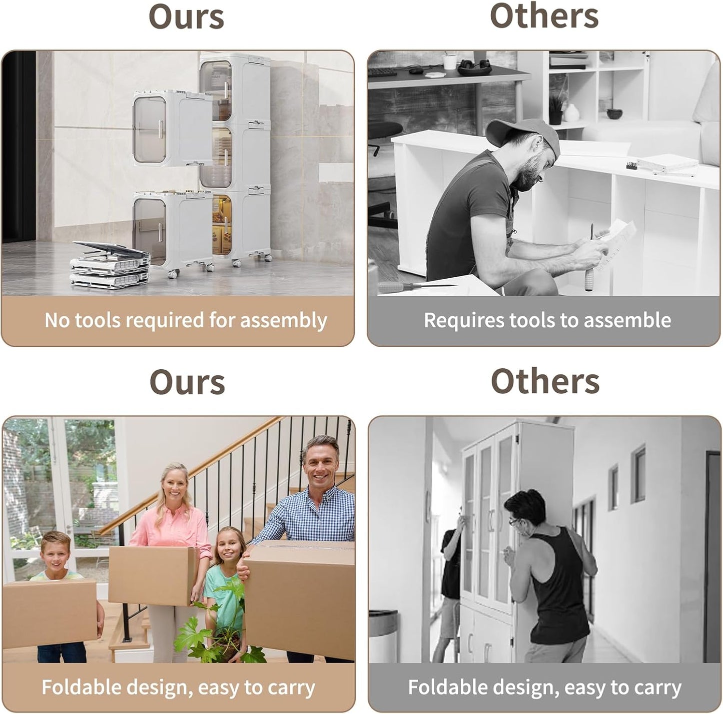 Maximize Your Small Spaces With This Foldable Four Tier Narrow Cabinet