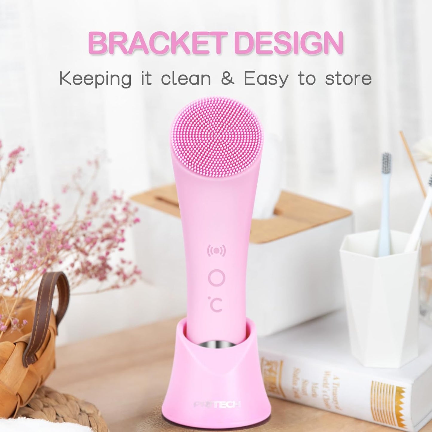 4-in-1 Sonic Facial Cleansing Brush – Heatable Silicone Scrubber for Deep Pore Detox & Massage