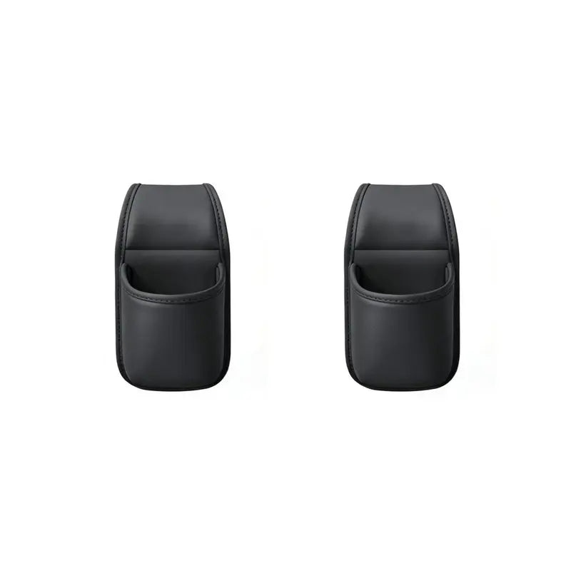 Universal Leather Car Door Side Organizer Box - Double Layer Phone & Glasses Pocket