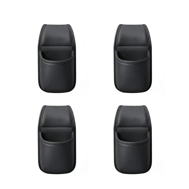 Universal Leather Car Door Side Organizer Box - Double Layer Phone & Glasses Pocket