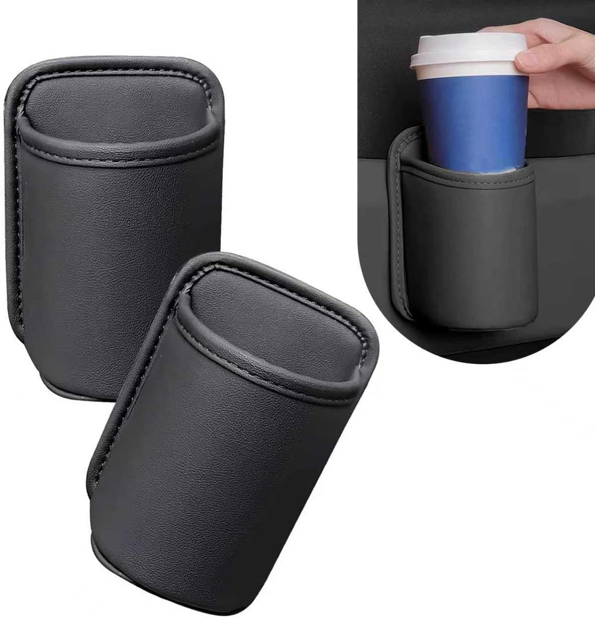 Universal Leather Car Cup Holder & Pocket Storage Organizer