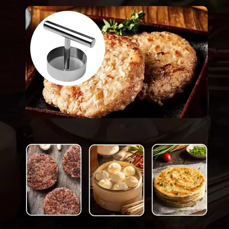 Craft Perfect Round Burger Patties Effortlessly in Seconds