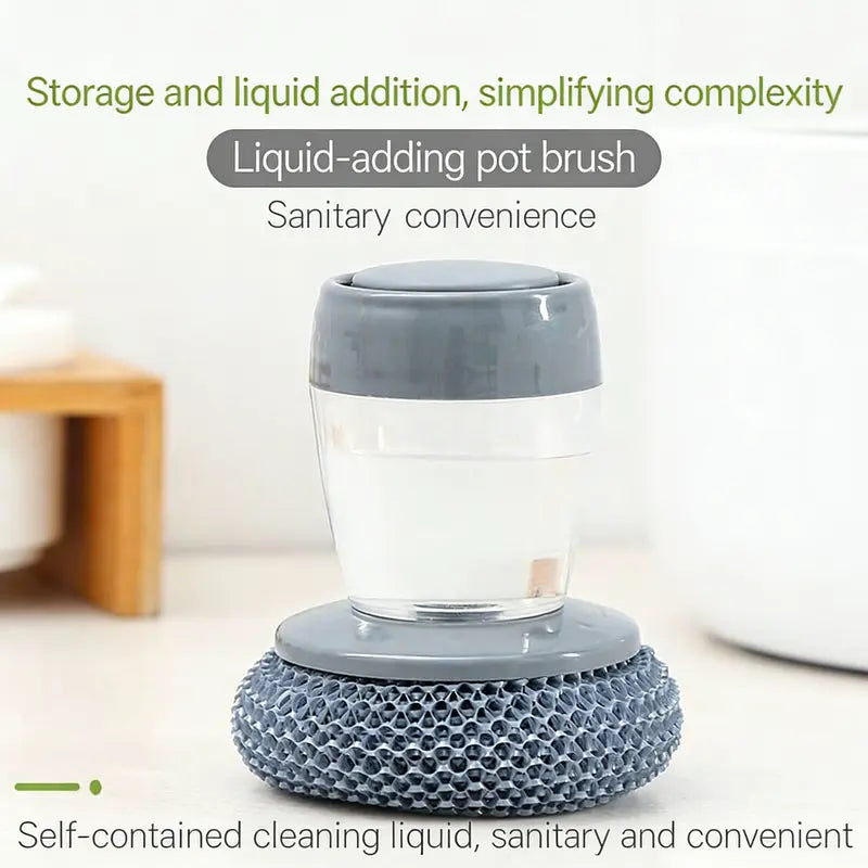 Automatic Soap-Dispensing Pot Brush with Replaceable Scrubber Heads | Buy 1 Get 1 Free