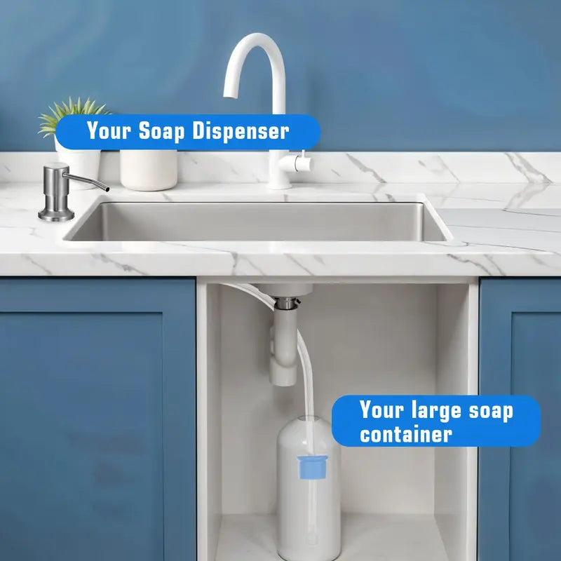 Never Refill Soap Again: Kitchen Sink Soap Dispenser Kit with Extension Tube