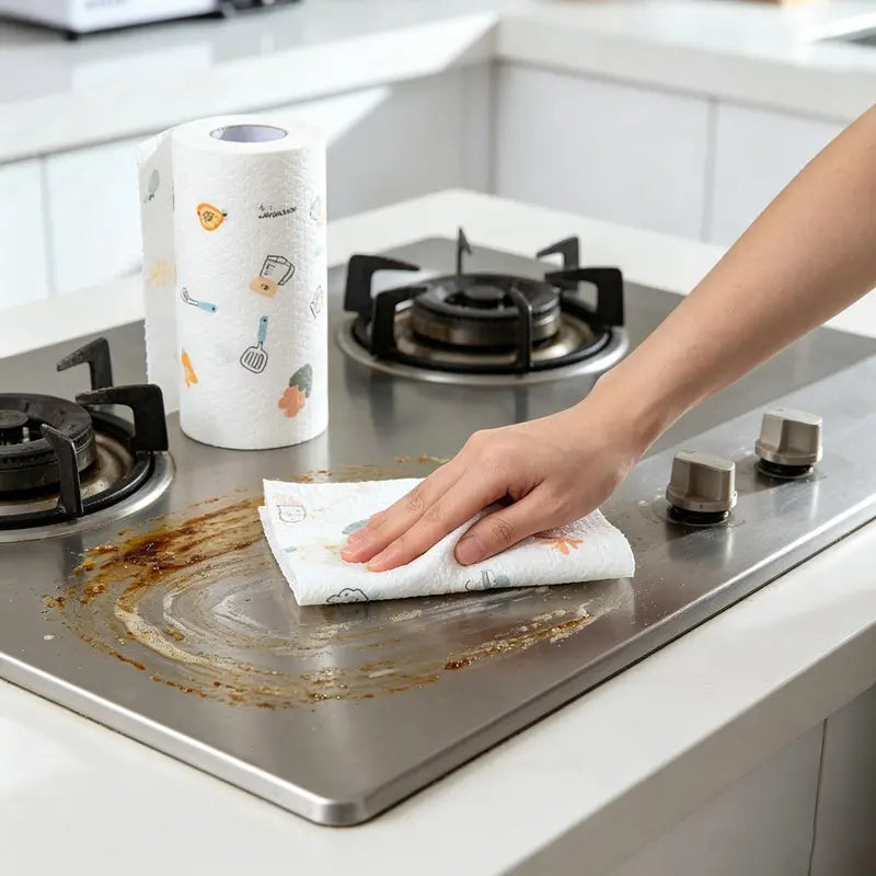 50pcs/Roll Reusable Non-Woven Kitchen Cleaning Cloth Rags | Buy 2 Get 1 Free