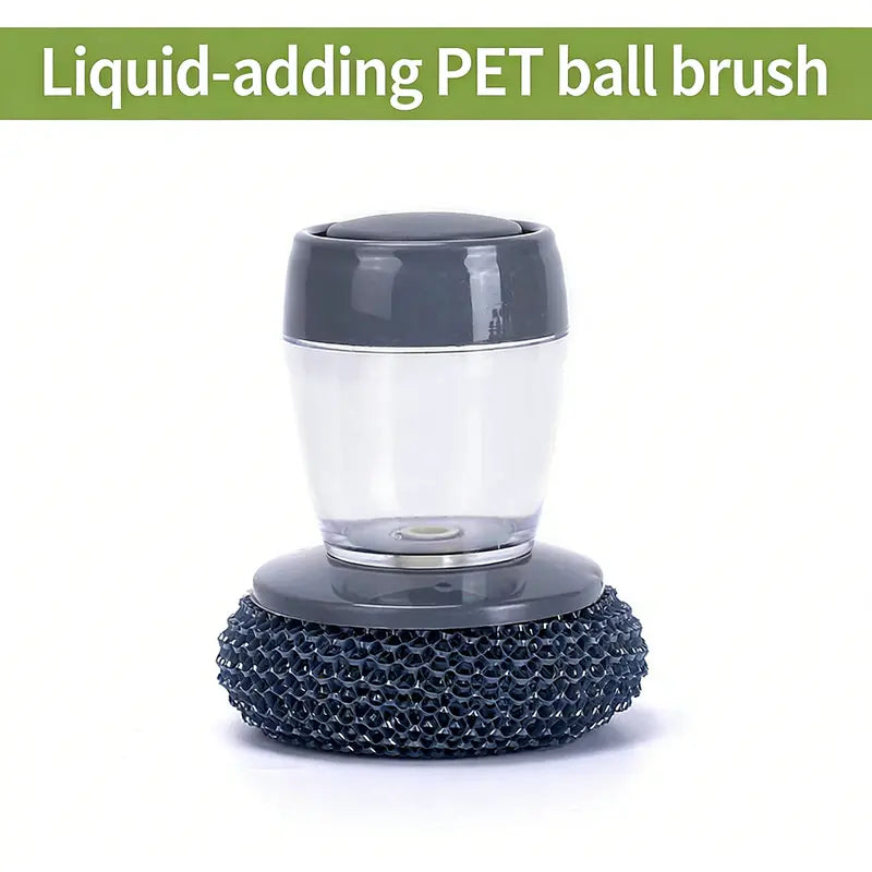 Automatic Soap-Dispensing Pot Brush with Replaceable Scrubber Heads | Buy 1 Get 1 Free
