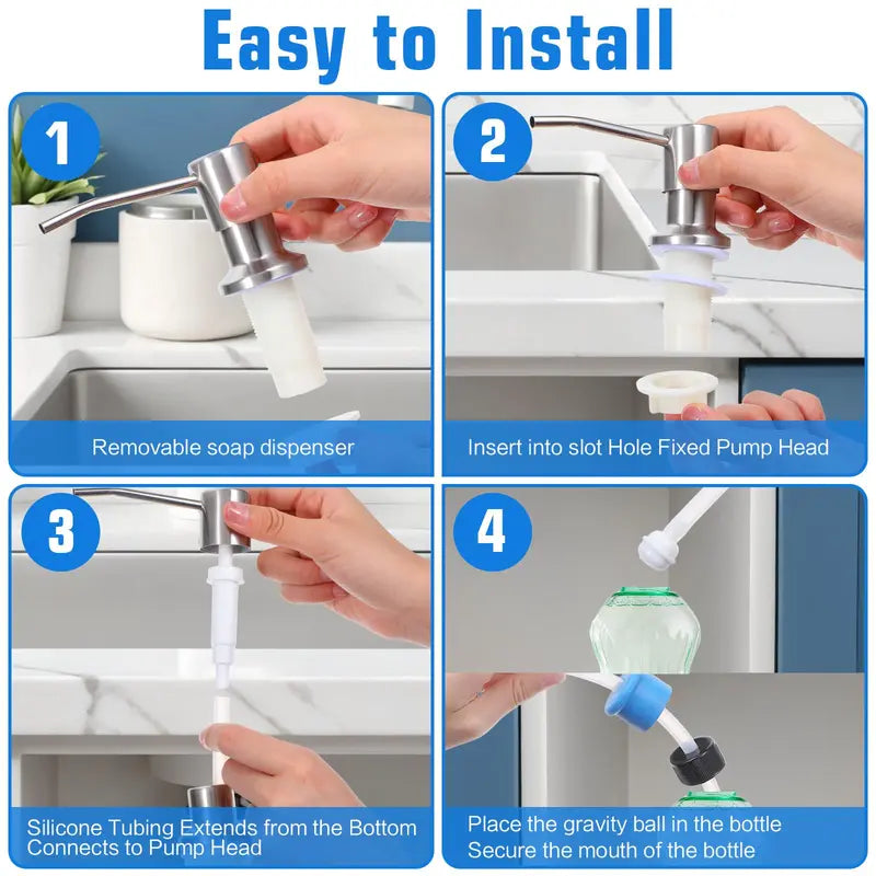 Never Refill Soap Again: Kitchen Sink Soap Dispenser Kit with Extension Tube
