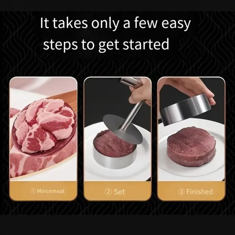 Craft Perfect Round Burger Patties Effortlessly in Seconds