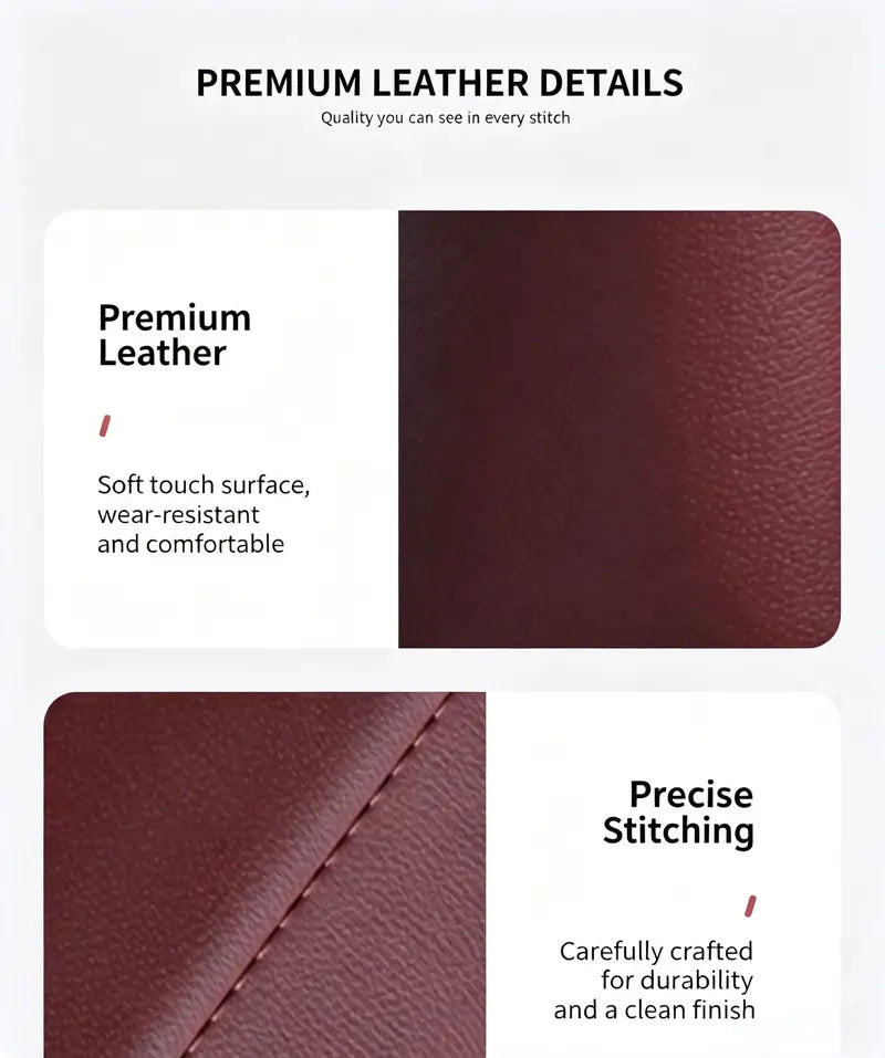 Universal Leather Car Door Side Organizer Box - Double Layer Phone & Glasses Pocket