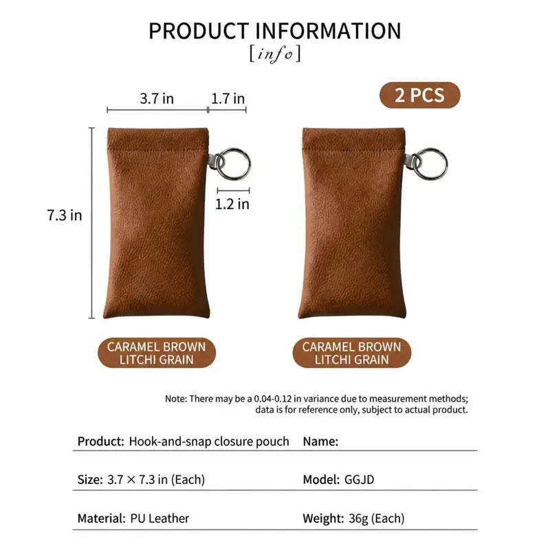 Minimalist Leather Eyeglass Pouch with Automatic Squeeze Closure