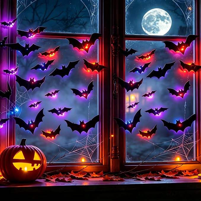3D LED Glowing Bat Wall Decor for Halloween | Buy 1 Get 1 Free