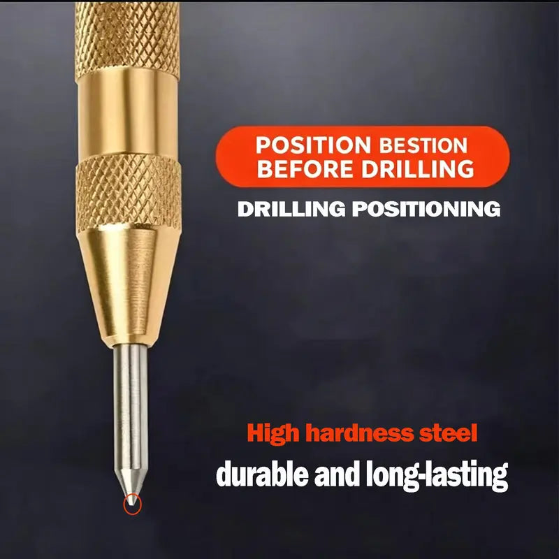 Automatic Center Punch Tool with Cushioned Cap for Precision Drilling | Buy 1 Get 1 Free
