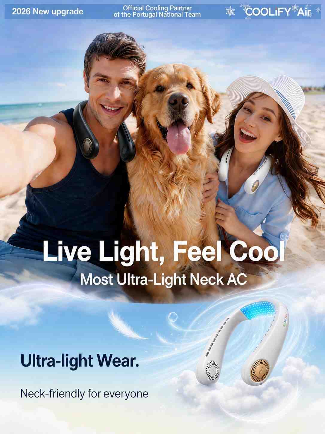 Instant Cooling Portable Neck Air Conditioner Fan with Surround Airflow | 2 Pack per Ser