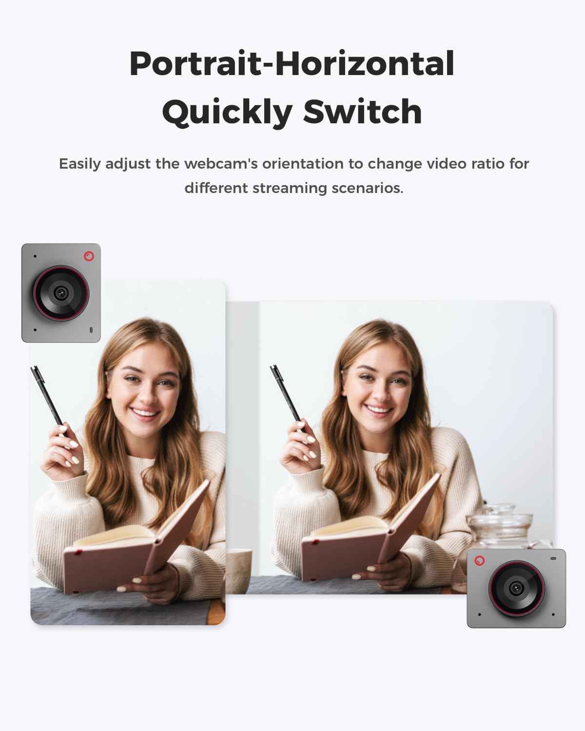 4K AI Auto-Framing Streaming Webcam for Professional Video & Content Creation