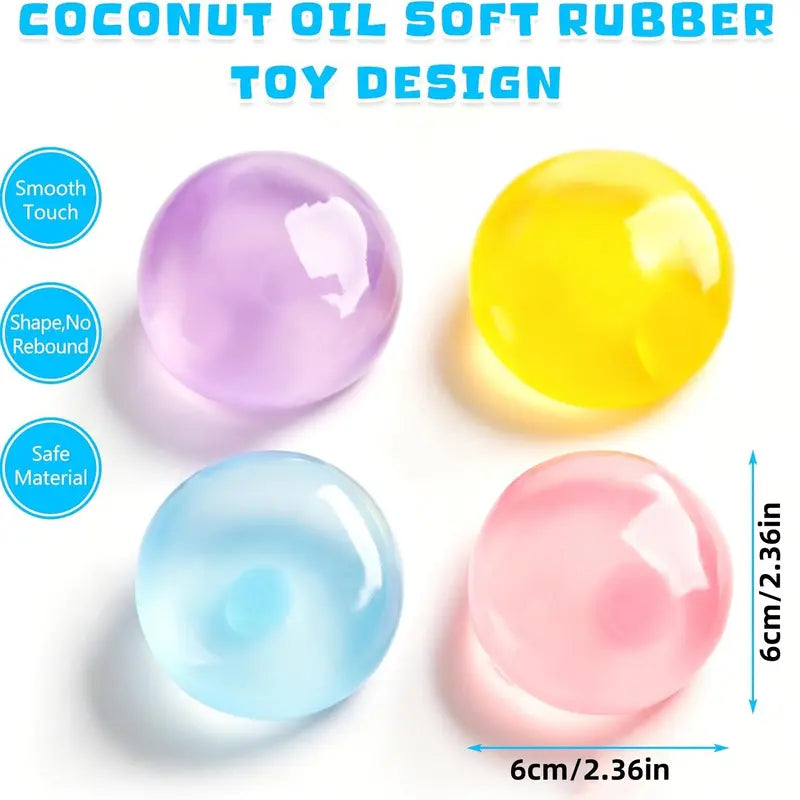 Ultra-Clear Crystal Squishy Ball – Instant Stress Relief & Endless Squeeze Fun | 3 Pack per Set