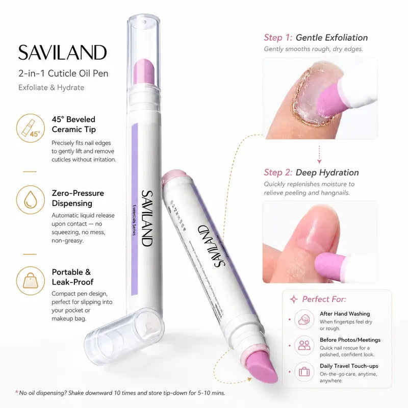 SAVILAND Ceramic Cuticle Oil Pusher Pens – Four-Pack – product view