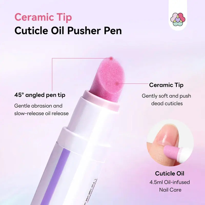 SAVILAND Ceramic Cuticle Oil Pusher Pens – Four-Pack – 2-Pack Cuticle Oil Pusher Pen – Lavender Flavor