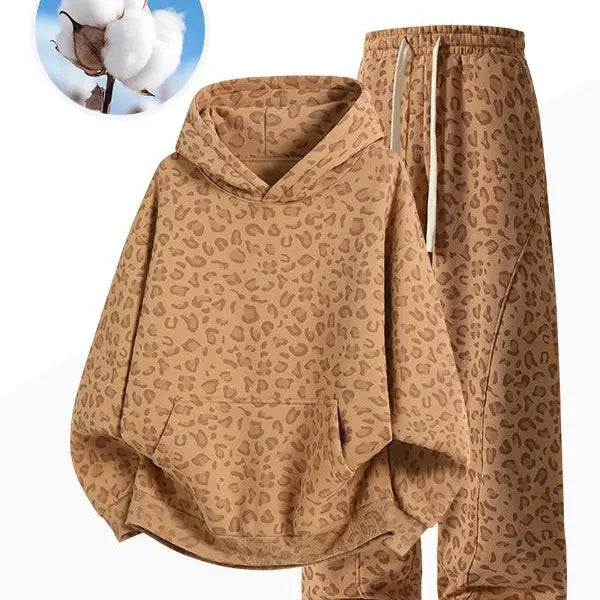 ZUY Leopard Hoodie & Wide-Leg Pants Set β product view