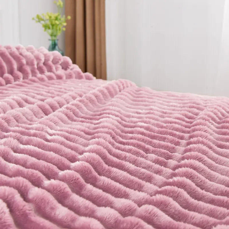 GC Osum Ribbed Fleece Throw Blanket – 1.2 × 2 m – product view