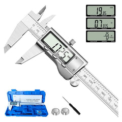 Digital Caliper Measuring Tool, Stainless Steel Vernier Caliper Digital Micrometer with Large LCD Screen, Easy Switch fr original product photo