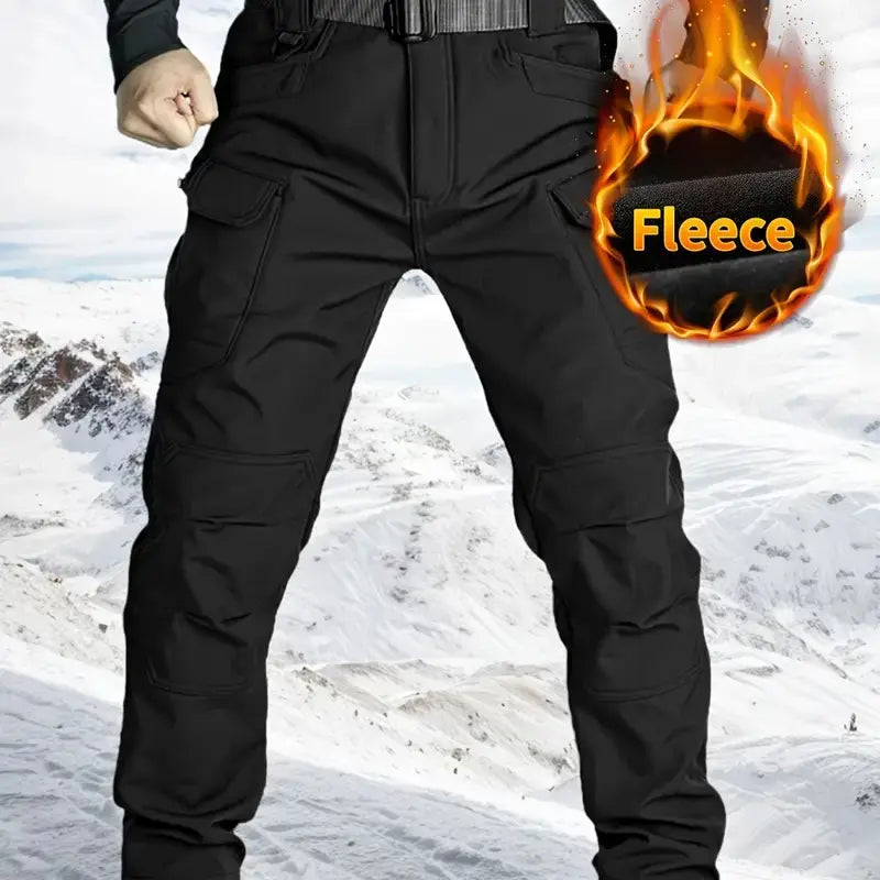 HOMUG Fleece-Lined Tactical Cargo Pants โ Black