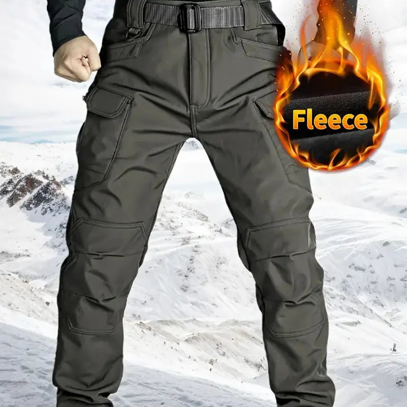 HOMUG Fleece-Lined Tactical Cargo Pants โ Gray