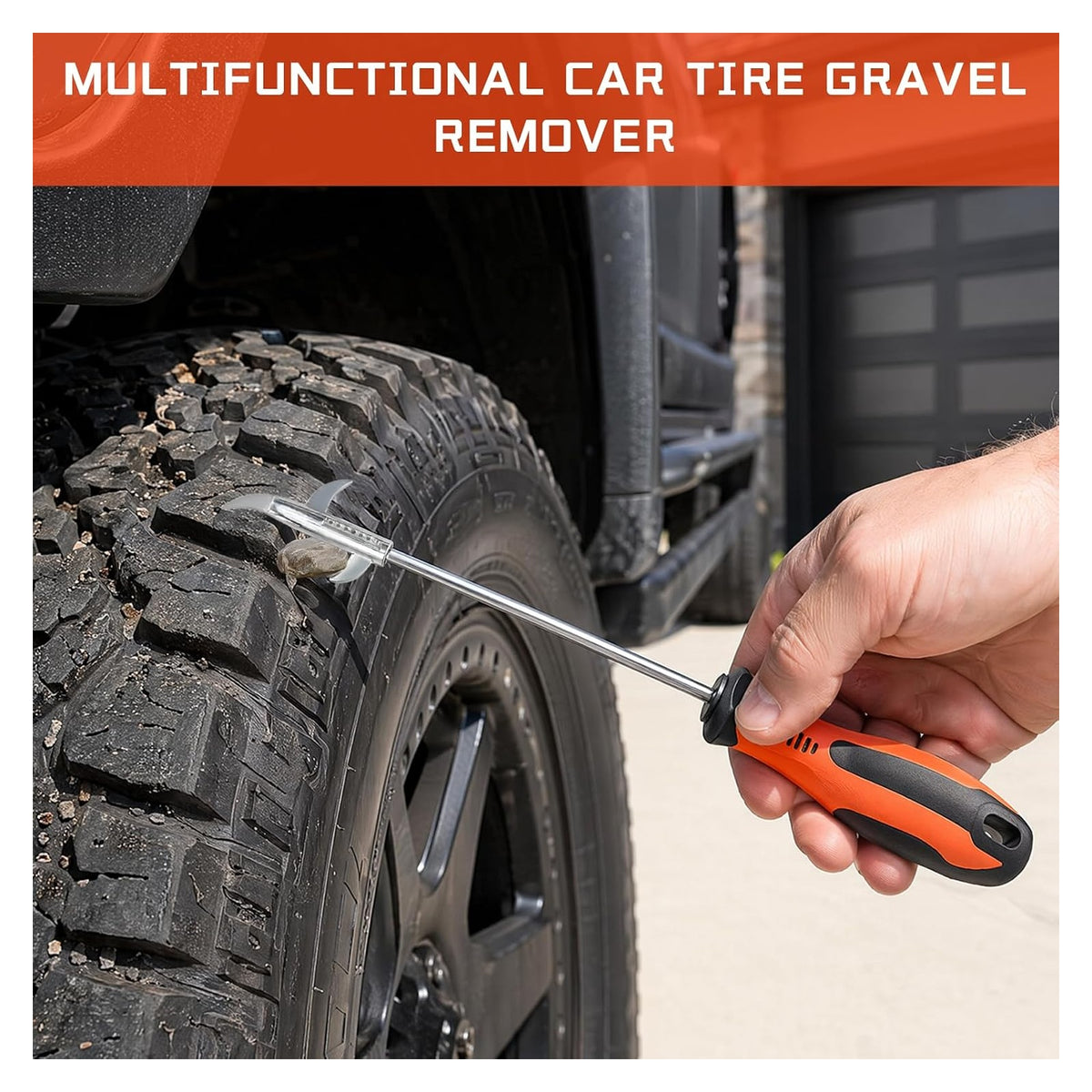 Automotive Tire Stone Cleaning Hook, Multifunctional Car Tyre Stone Remover Wheel Repair Tool, Portable Tire Tread Clean original product photo