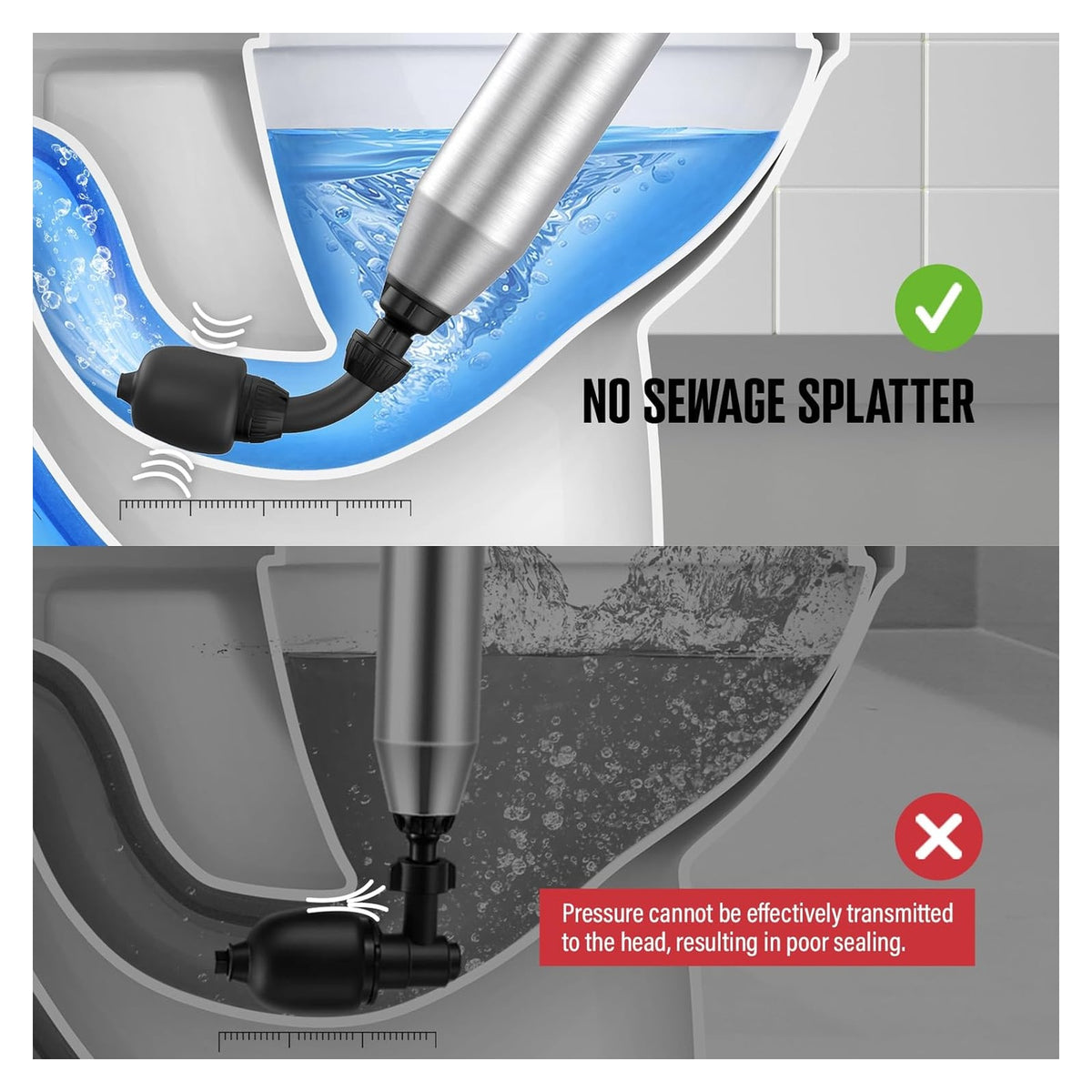 POPULO Electric Toilet Plunger, 5 Bar Air Clog Remover with Built-In Pump original product photo