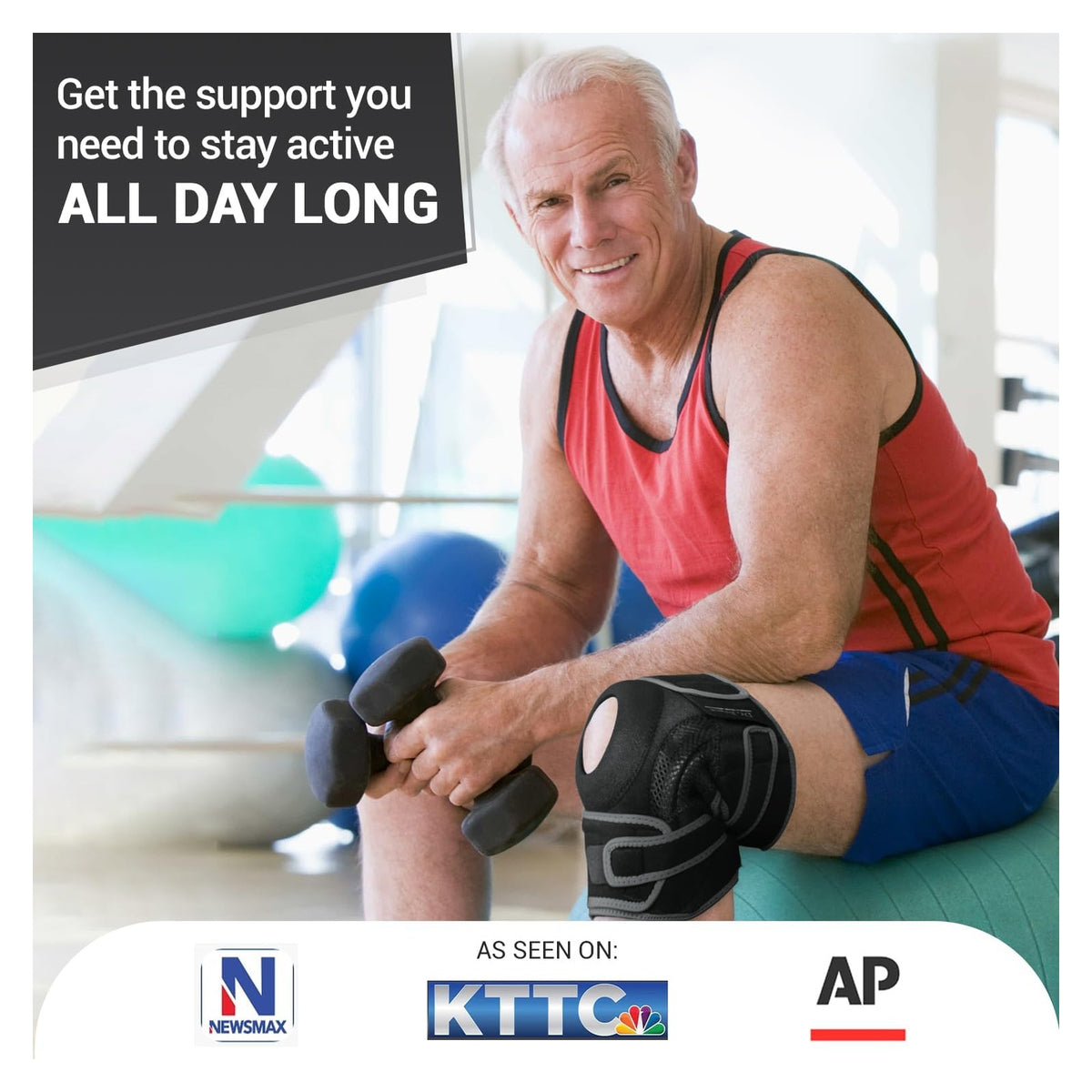 Knee Brace with Side Stabilizers and Patella Gel Pads original product photo