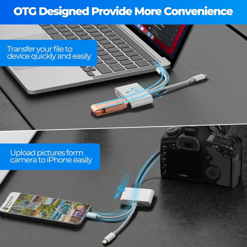 MOJUE 5-in-1 Lightning and USB-C Card Reader – product view