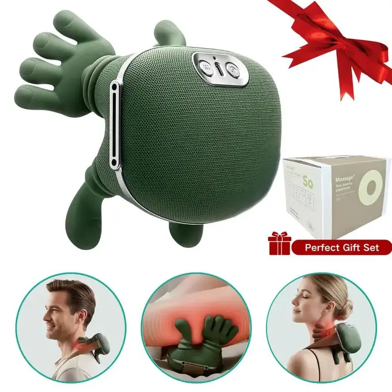 Cordless 4D Neck and Shoulder Massager with Heat – Green source product image