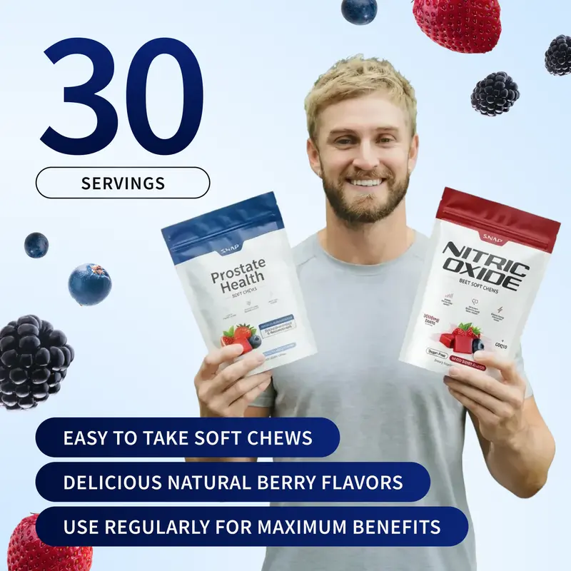 Snap Supplements Prostate Health + Nitric Oxide Chews — Two-Bag Set — original product photo 5