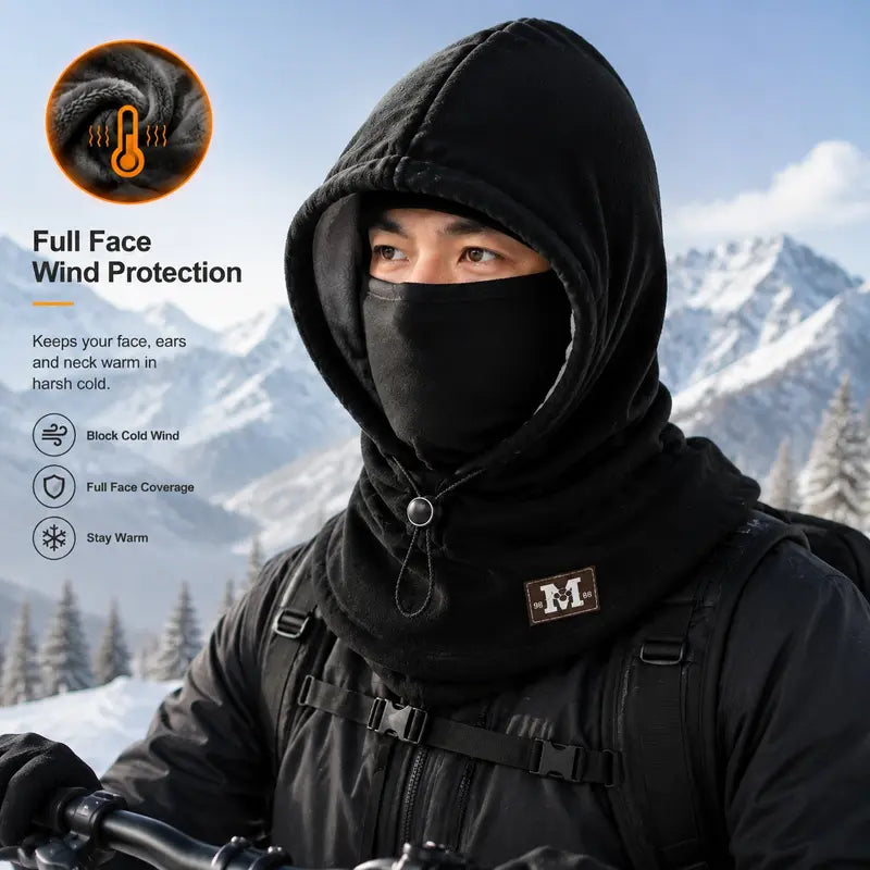 Unisex Cold Weather Fleece Balaclava Ski Mask - original photo 8